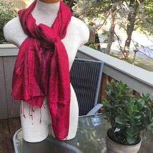 Pakistani  red and black 100% SILK SCARF/WRAP